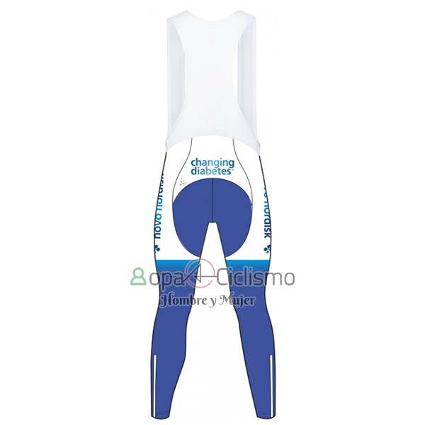 Novo Nordisk Ropa Ciclismo Culotte Largo 2017 Hombre Mangas Largas Novo Nordisk Blanco